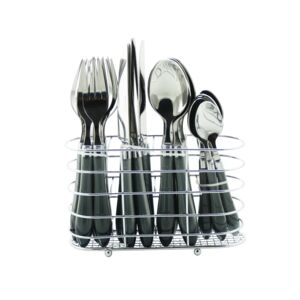 24-Piece Flatware Set Grey and Silver 24-Piece Flatware Set Grey and Silver